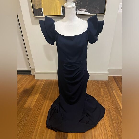 Xscape Navy Blue gown size 16 NWT - Picture 2 of 15